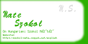 mate szokol business card